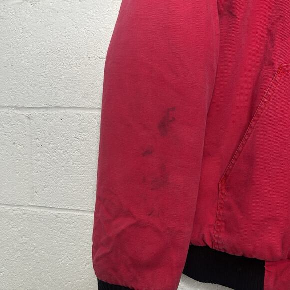 Vintage Polar King Quilted Canvas Hooded Jacket “Red Black” - Picture 4 of 10